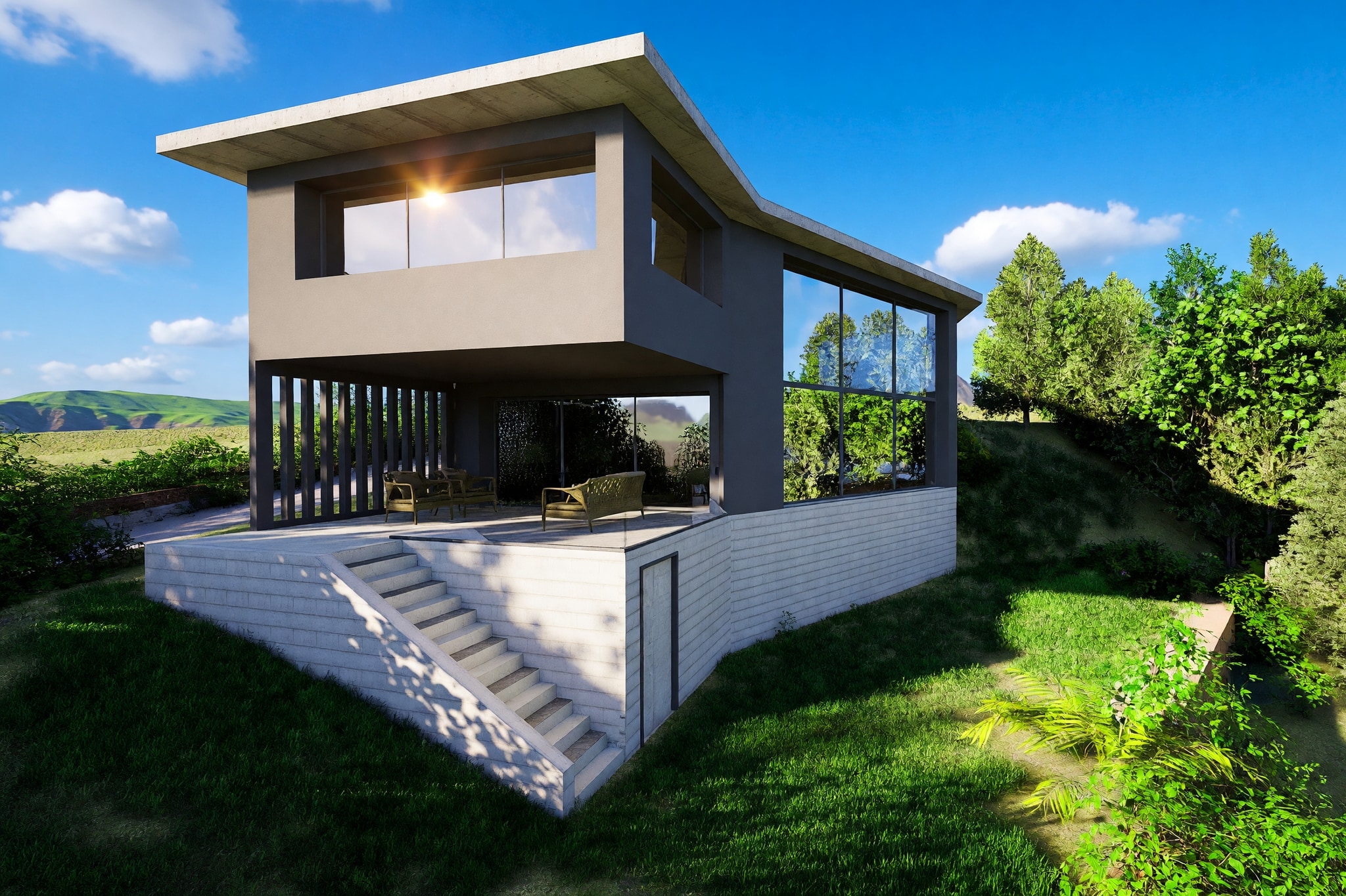 Moderna villa unifamiliare ad alta efficienza energetica con giardino privato, veranda coperta e living a doppia altezza - Rovio - foto 10