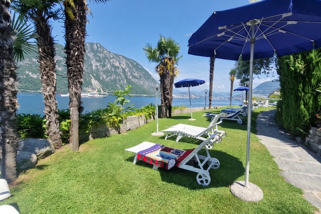 Bellissimo appartamento 2,5 locali con terrazza coperta vista lago in esclusivo residence di vacanza direttamente sul lago - Bissone