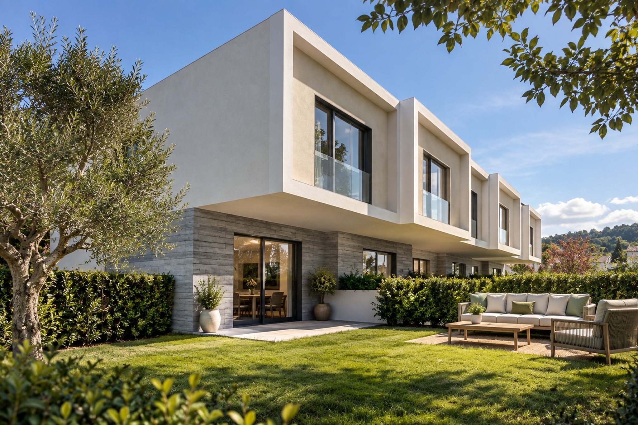 Nuova casa contigua 4,5 locali con grande giardino privato, terrazzo e piscina condominiale a Caslano - Caslano